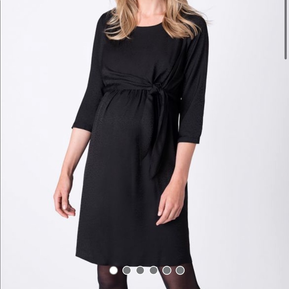 Seraphine Black Jacquard Maternity and Nursing Dress size 8